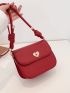 Mini Letter Embossed Twist Lock Flap Square Bag