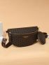 Anchor & Letter Graphic Waist Bag With Coin Purse