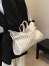 Random Geometric Pattern Top Handle Bag