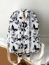 Butterfly Print Functional Backpack With Cartoon Charm