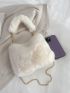 Chain Fluffy Hobo Bag