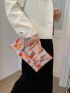 Geometric Pattern Clutch Bag, Colorblock Envelope Evening Bag, Women's PU Flap Prom Purse
