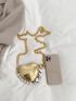 Mini Metallic Faux Pearl Decor Heart Design Novelty Bag