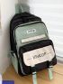 Release Buckle & Letter Patch Decor Functional Backpack