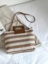 Striped Pattern Straw Bag