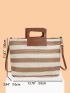 Striped Pattern Straw Bag