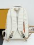 Letter Patch Decor Functional Backpack