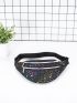 Star Pattern Zip Front Waist Bag