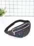 Star Pattern Zip Front Waist Bag