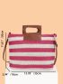 Striped Pattern Straw Bag