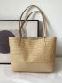 Contrast Binding Straw Bag