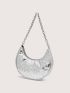 Metallic Chain Hobo Bag