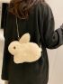 Rabbit Design Chain Fuzzy Novelty Bag