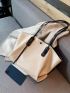 Minimalist Shoulder Tote Bag With Inner Pouch