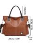 Patch Detail Double Handle Square Bag