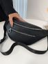 Minimalist Double Zipper Waist Bag