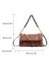 Raw Hem Decor Flap Square Bag