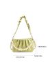 Geometric Embossed Pearl Decor Ruched Bag