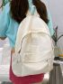 Letter Patch Decor Functional Backpack