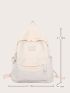 Letter Patch Decor Functional Backpack