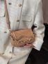 Crocodile Embossed Flap Square Bag