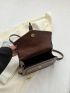 Buckle Decor Square Bag With Coin Purse