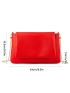 Neon Red Chain Flap Square Bag