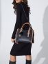 Crocodile Embossed Tote Bag With Bag Charm