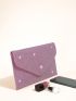 Glitter Rhinestone Decor Flap Square Bag