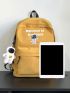 Astronaut & Letter Graphic Functional Backpack With Bag Charm