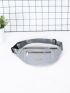 Medium Fanny Pack Metal Decor Zip Front Waterproof