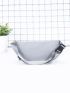 Medium Fanny Pack Metal Decor Zip Front Waterproof