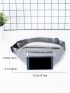 Medium Fanny Pack Metal Decor Zip Front Waterproof