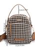 Mini Houndstooth Graphic Satchel Bag