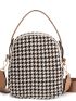 Mini Houndstooth Graphic Satchel Bag