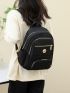 Letter Patch Decor Functional Backpack