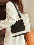 Two Tone Shoulder Tote Bag