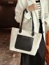 Two Tone Shoulder Tote Bag