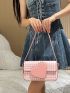 Plaid Pattern Flap Square Bag