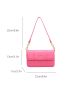 Neon Pink Quilted Flap Square Bag