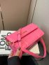 Neon Pink Quilted Flap Square Bag