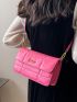 Neon Pink Quilted Flap Square Bag