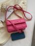 Neon Pink Quilted Flap Square Bag