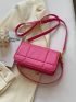 Neon Pink Quilted Flap Square Bag