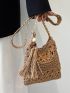 Mini Tassel Decor Straw Bag