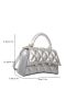 Mini Novelty Bag Geometric Embossed Solid Silver