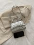 Mini Novelty Bag Geometric Embossed Solid Silver