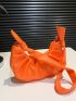 Neon Orange Ruched Bag