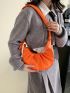 Neon Orange Ruched Bag