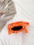 Neon Orange Ruched Bag